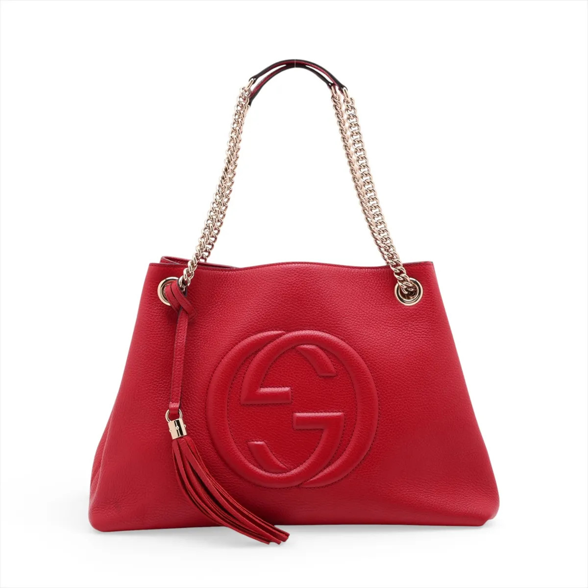 Gucci Soho 536196 Leather Chain Tote Bag Red outlets
