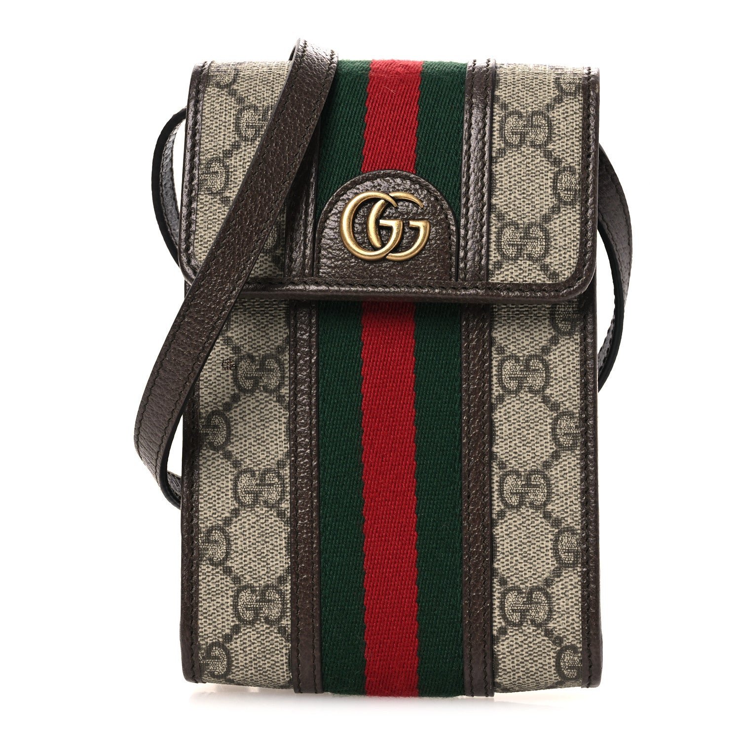 Gucci GG Supreme Monogram Web Mini Ophidia Crossbody Bag Beige New Acero