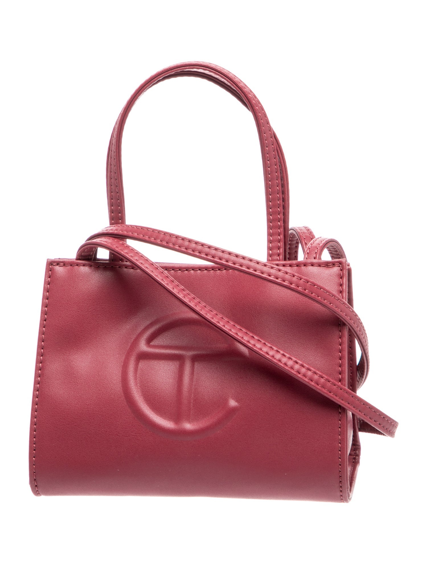 Vegan Leather Small Oxblood Shopping Bag Small
