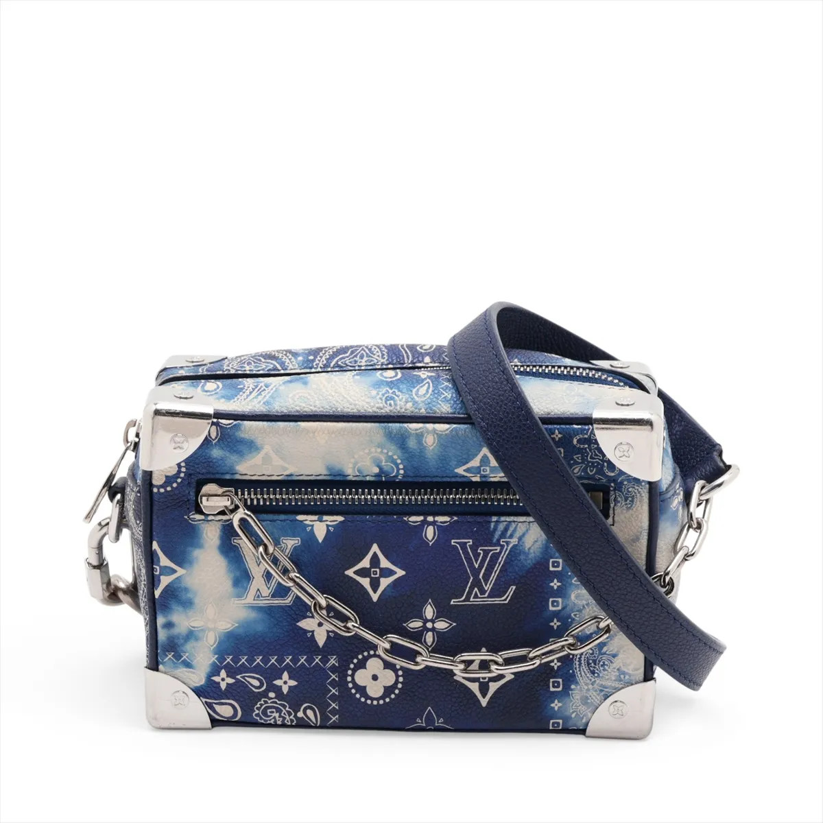 Louis Vuitton Monogram Bandanna Mini soft trunk M20557 Blue x white There was an