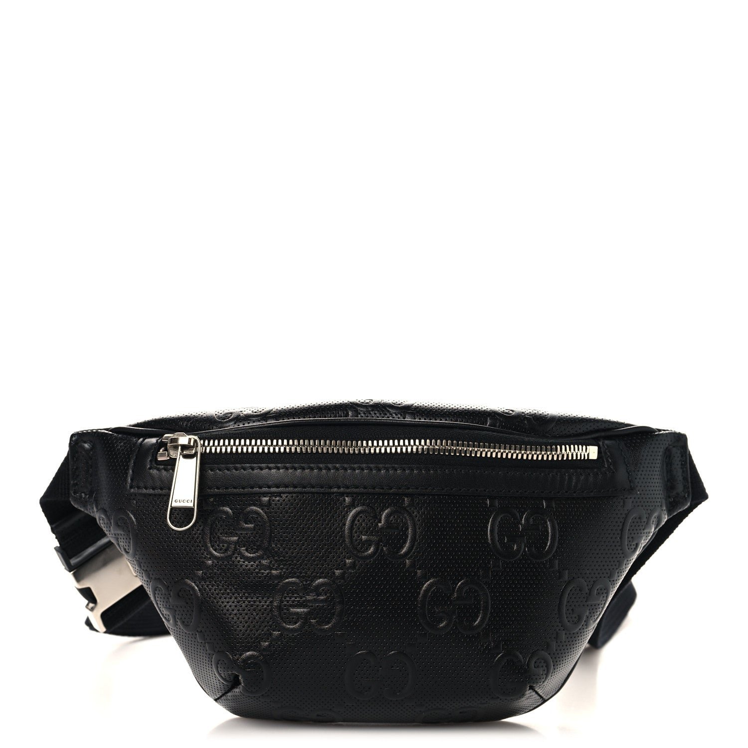 Gucci Calfskin GG Tennis Embossed Belt Bag Black