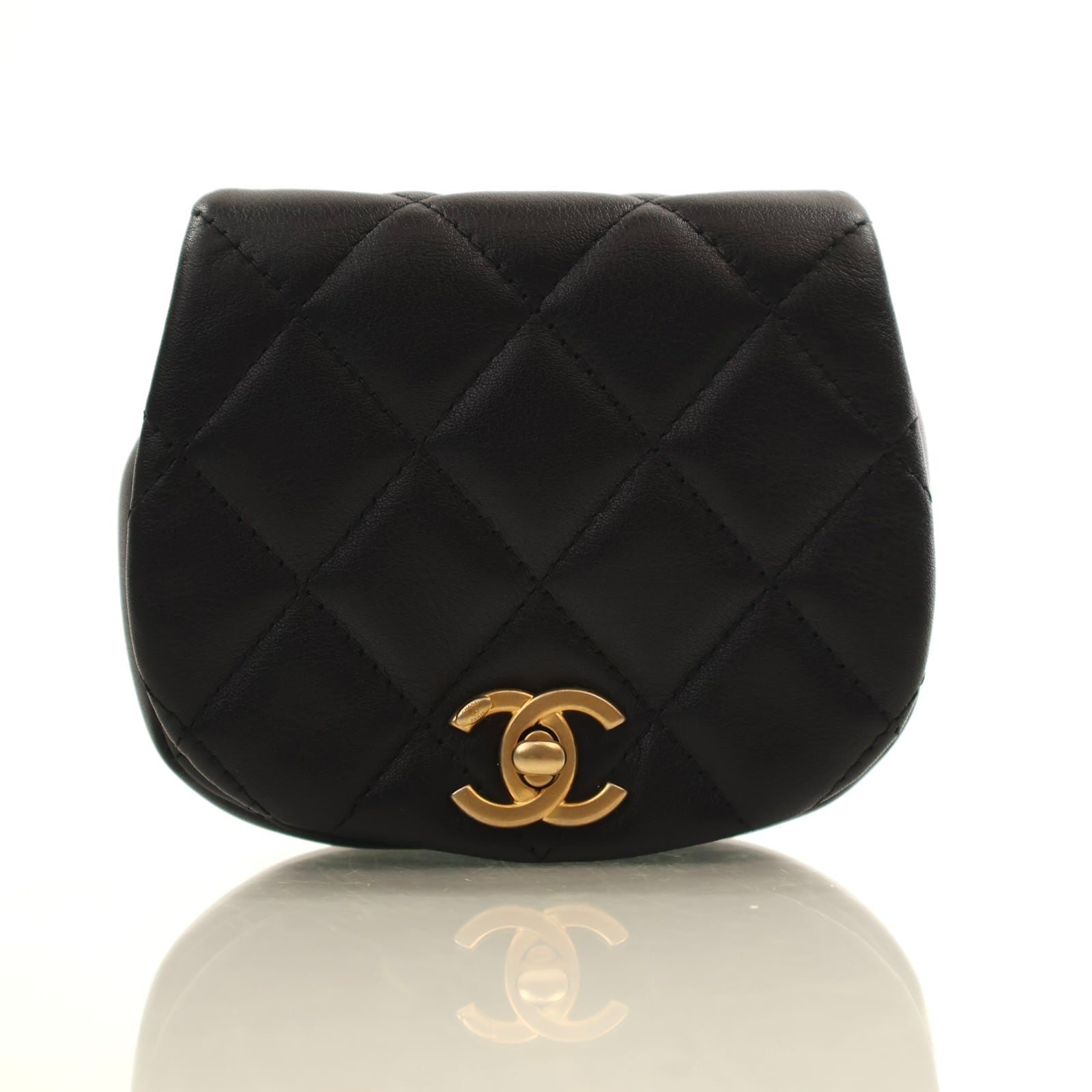 Chanel Mini Lambskin Coco Mail Clutch With Chain
