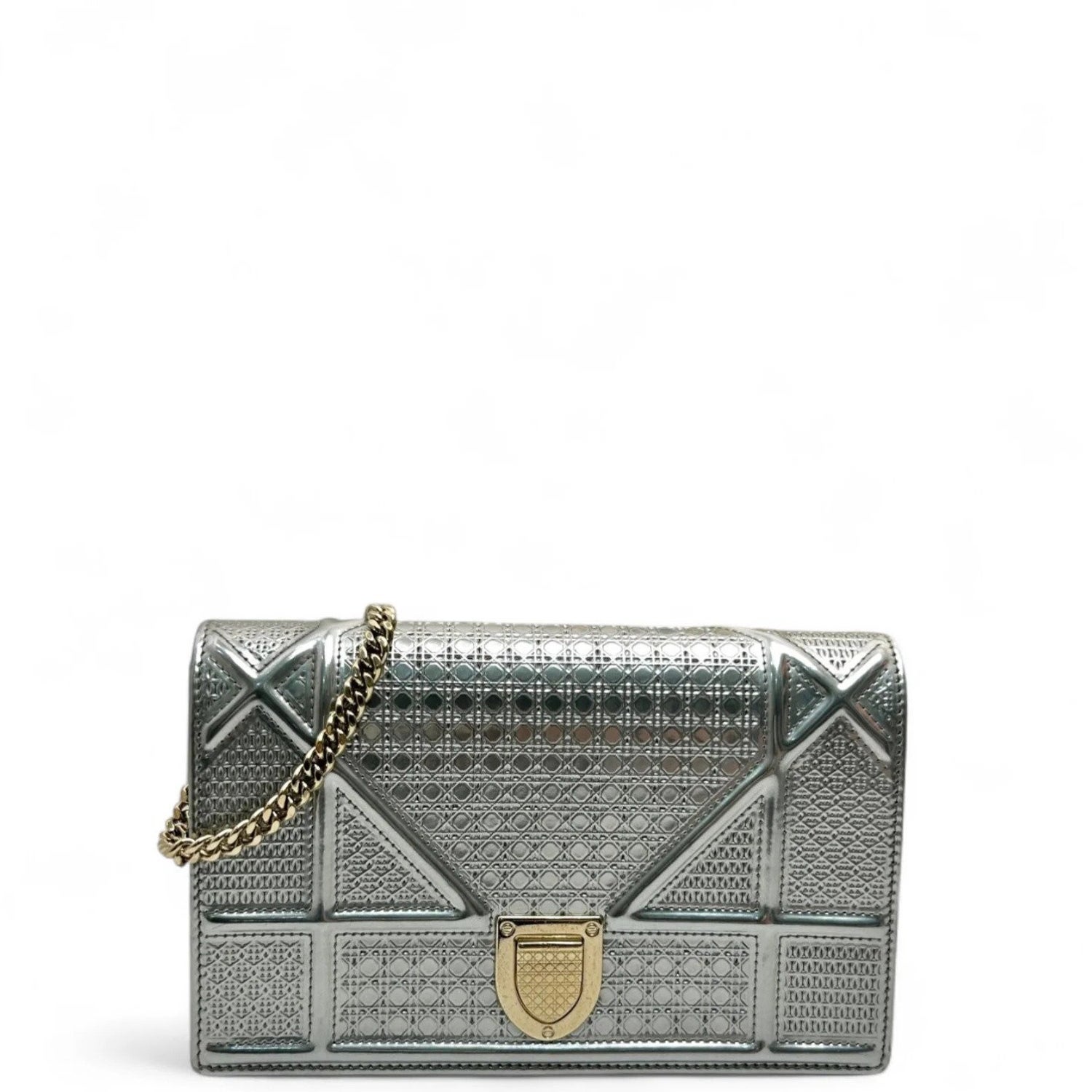 Calfskin Diorama Wallet On Chain Pouch Small