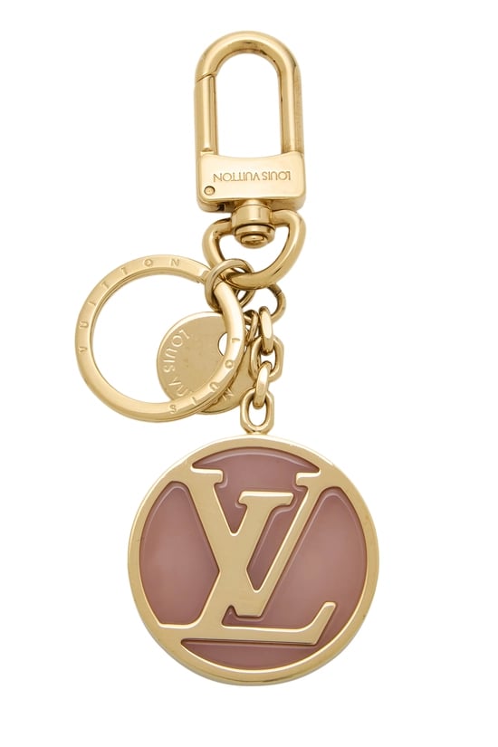 Gold Circle Monogram Bag Charm