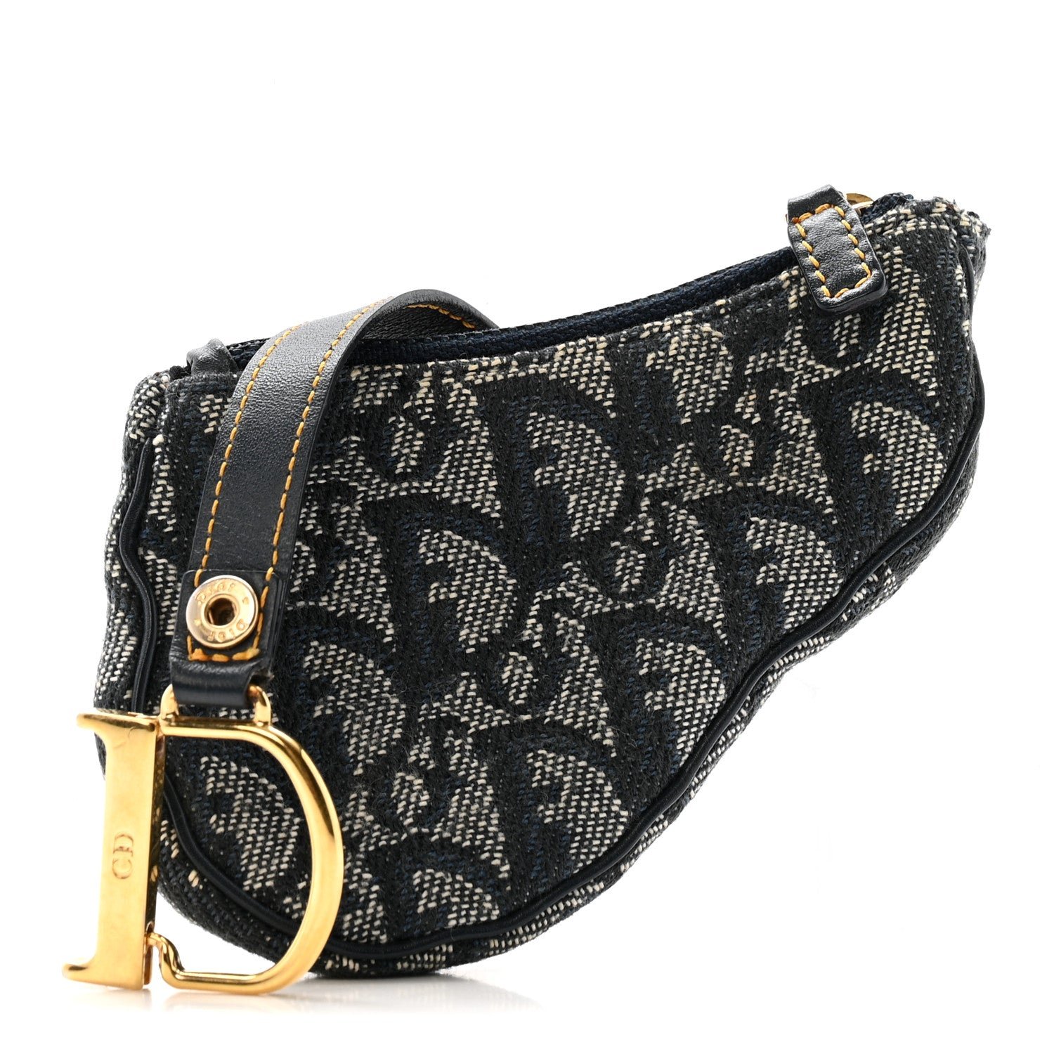 Christian Dior Monogram Saddle Coin Purse Navy