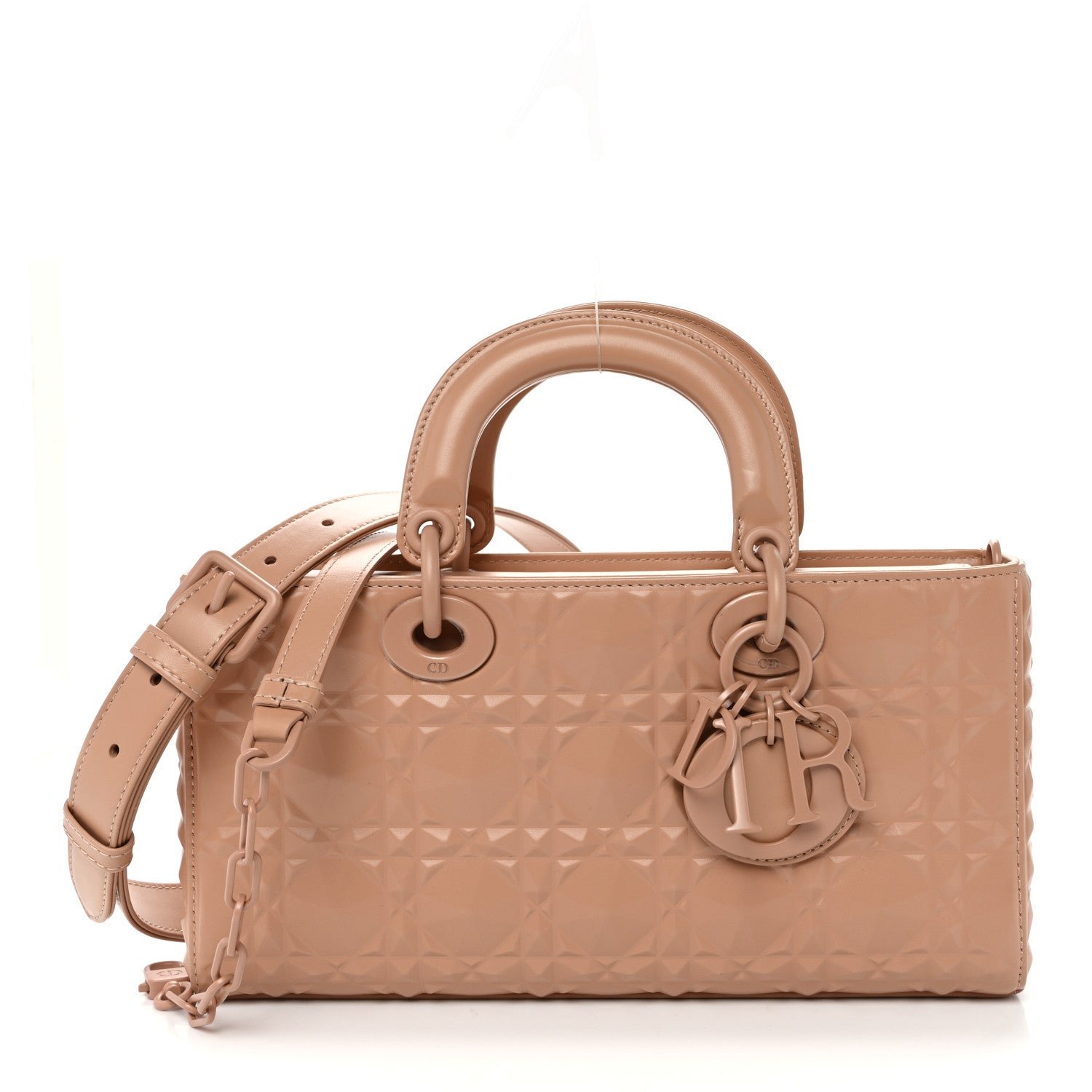 Christian Dior Calfskin Cannage Diamond Medium Lady D-Joy Rose Des Vents