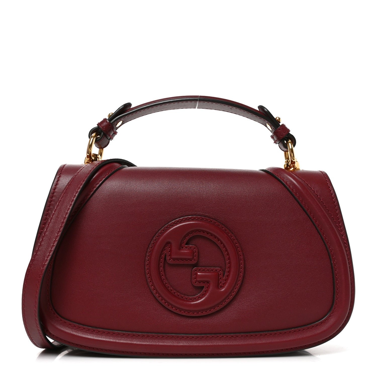 Gucci Roxy Calfskin Medium Blondie Top Handle Bag Rosso Ancora