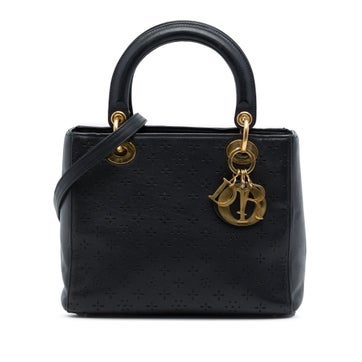 Medium Perforated Calfskin Flower Lady Dior