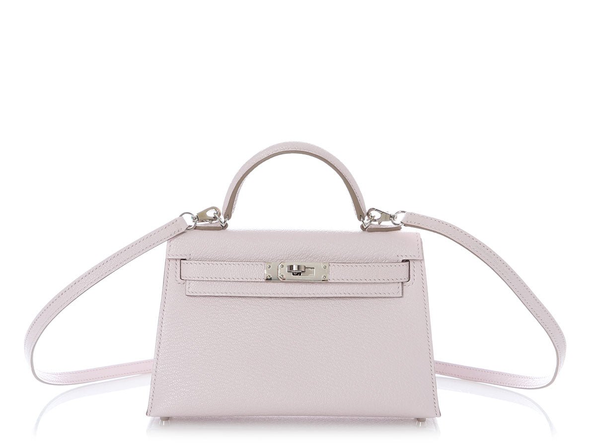 Hermès Mini Mauve Pale Chèvre Kelly 20