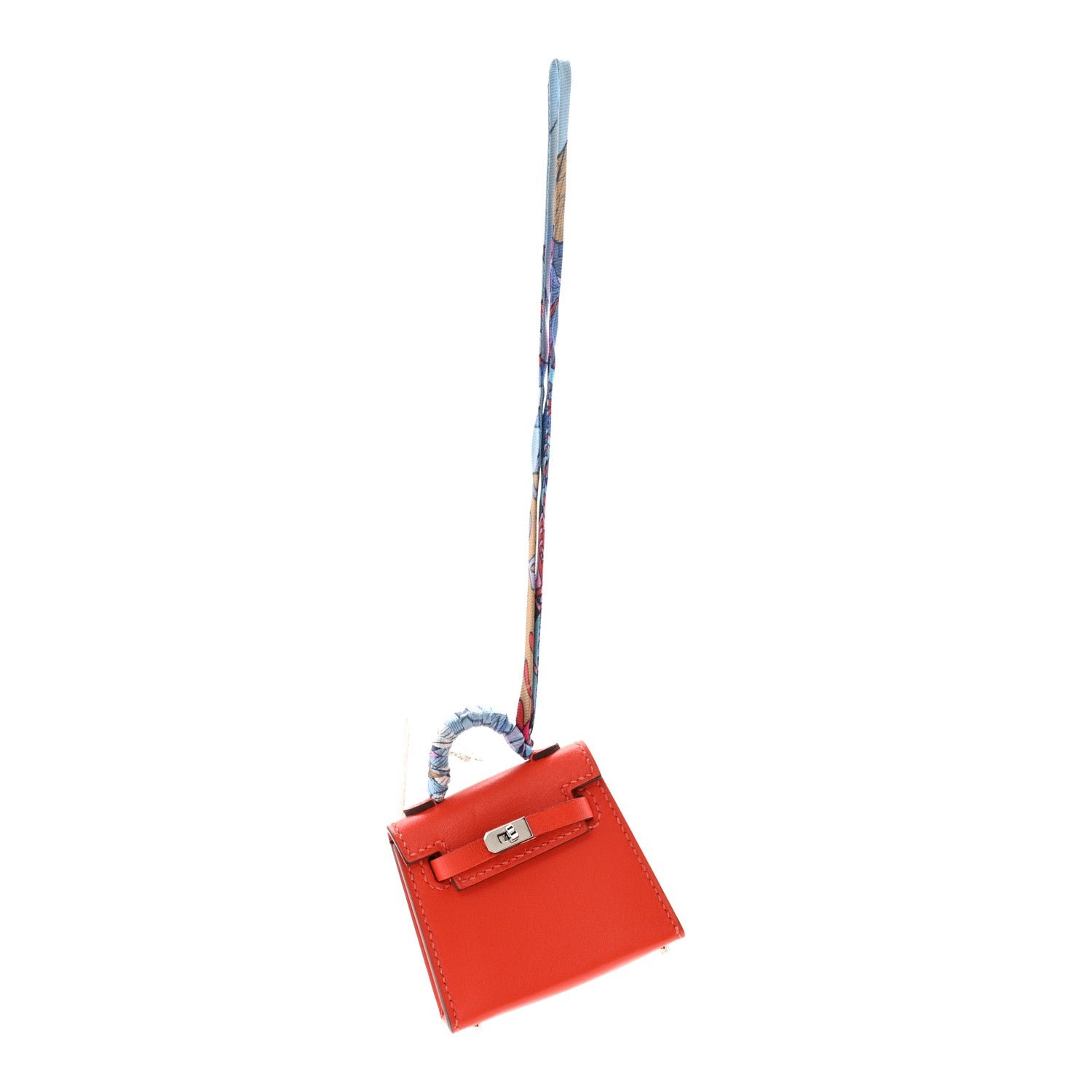Hermes Tadelakt Mini Kelly Twilly Bag Charm Capucine