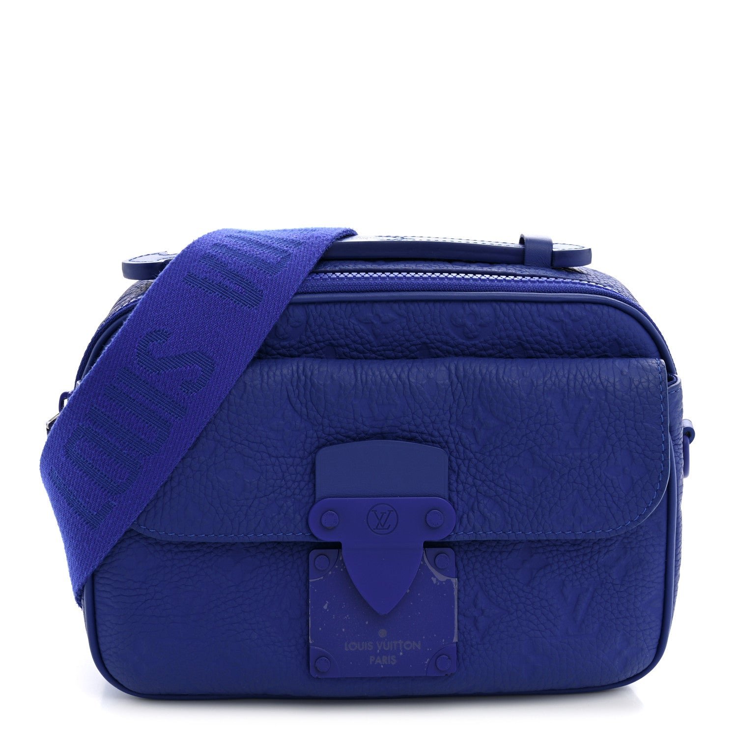 Louis Vuitton Taurillon Monogram S Lock Messenger Blue