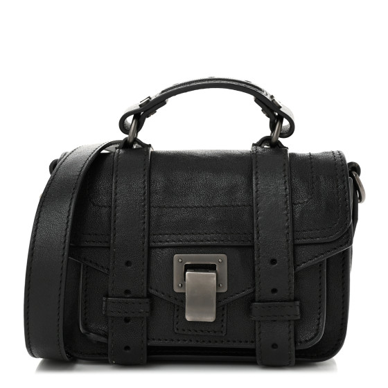 Proenza Schouler Lambskin Micro PS1 Satchel Black