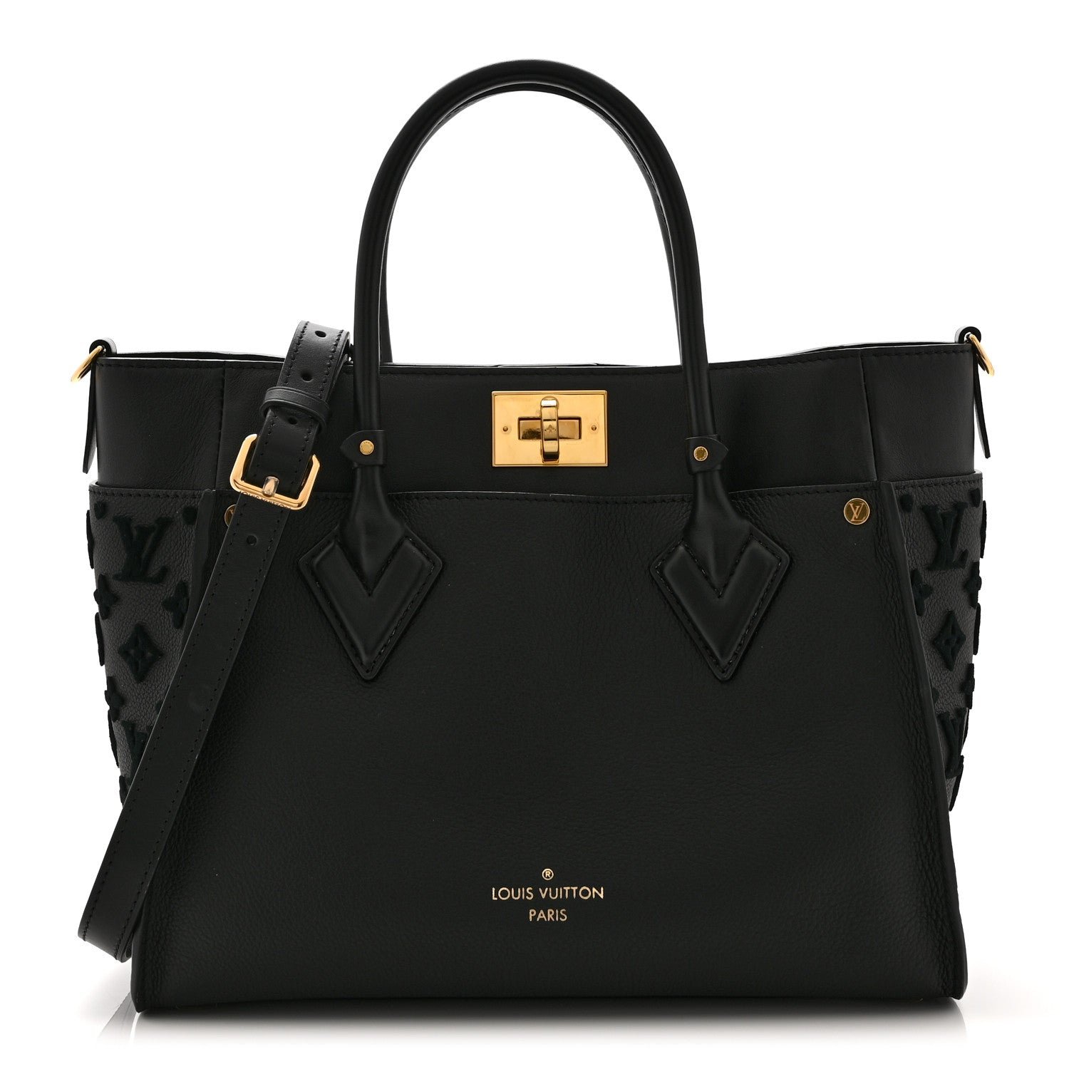 Louis Vuitton Calfskin Monogram Tufting On My Side Black