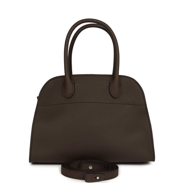The Row The Row Soft Margaux 10 Deep Brown Calfskin Silver Hardware