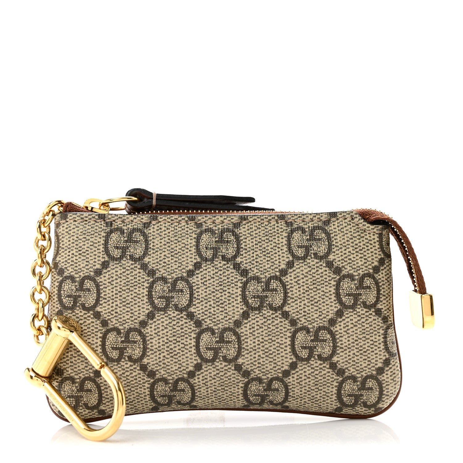 Gucci GG Supreme Monogram Key Case Beige Ebony Cuir