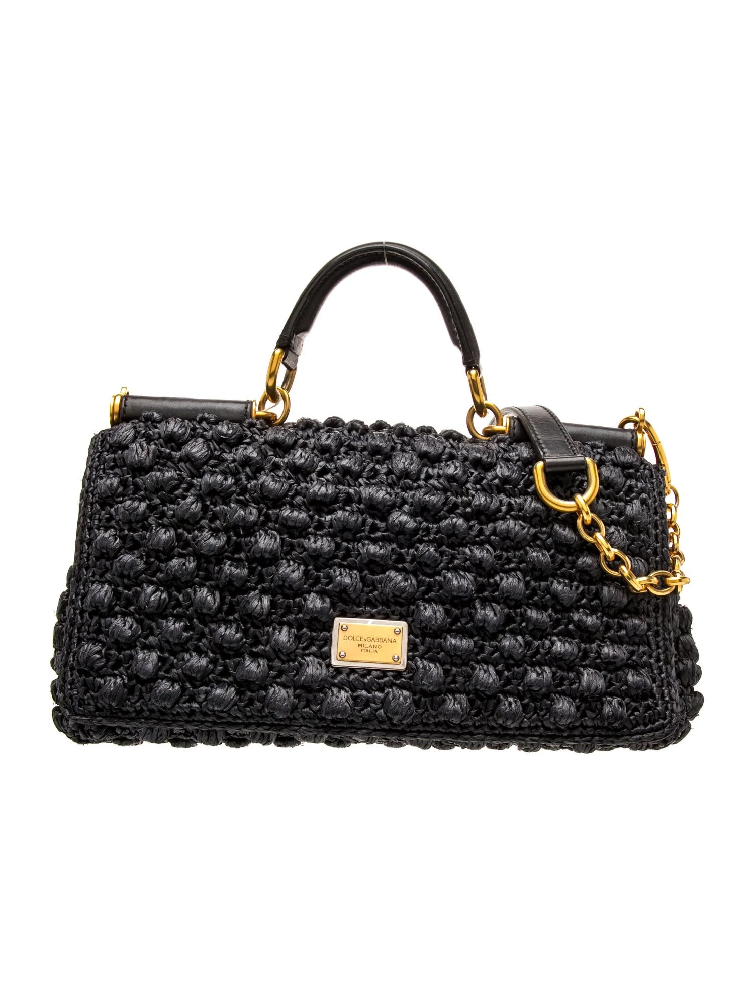 Raffia Top Handle Bag