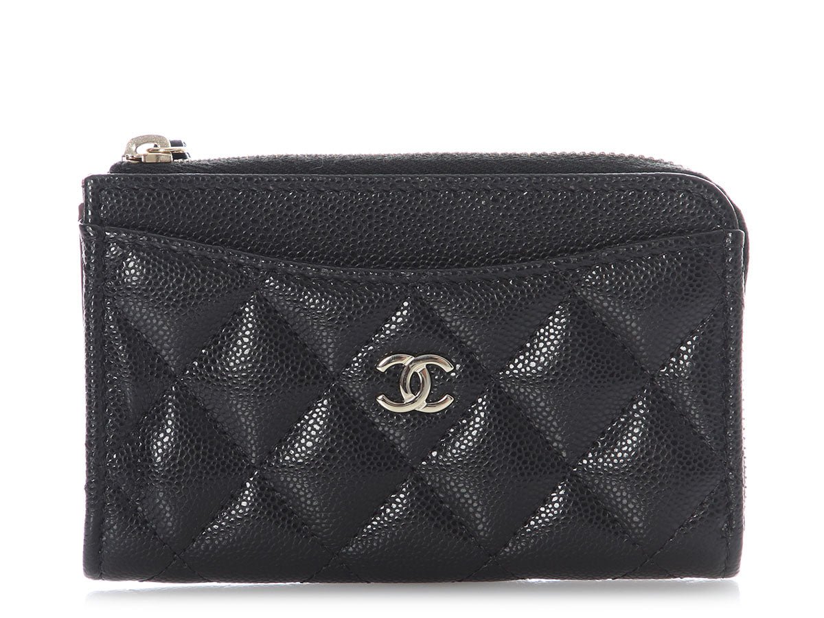 Chanel Black Caviar Zipped Card Holder