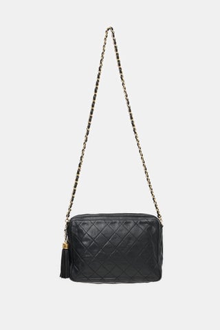 Vintage Leather Medium Camera Tassel Bag