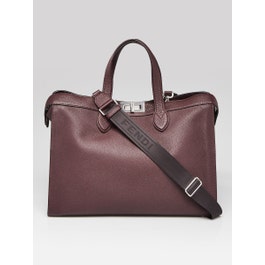 Fendi Fendi Burgundy Calf Leather Peekaboo ISEEU Forty8 Satchel Bag - 7VA566