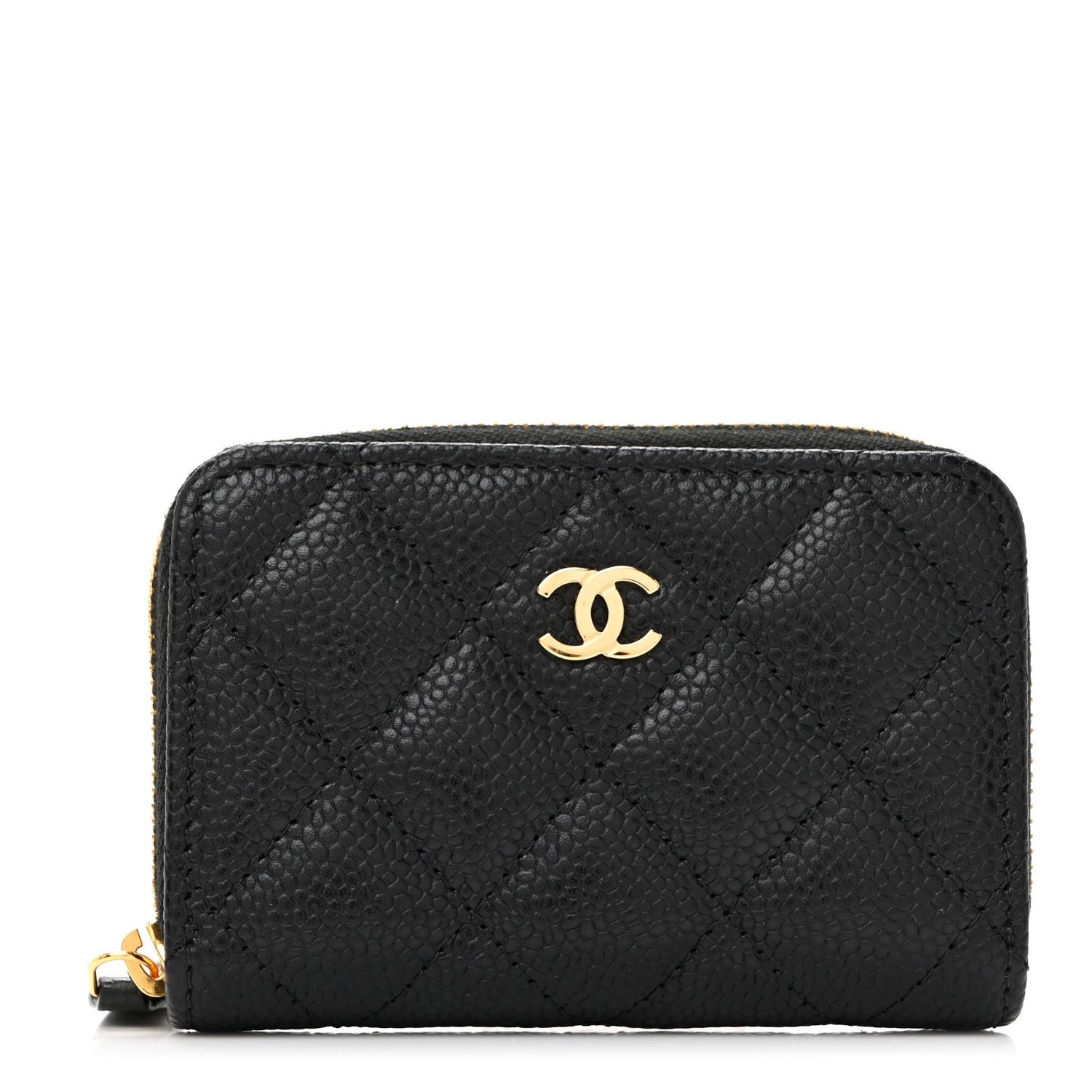 Chanel Caviar Quilted Zip Coin Purse Black