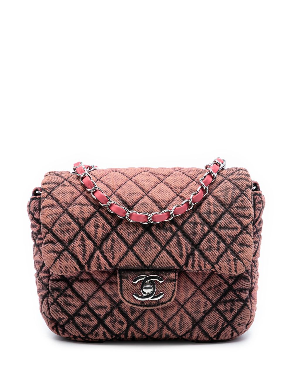 2019 Small Square CC Quilted Denimpression Single Flap crossbody bag