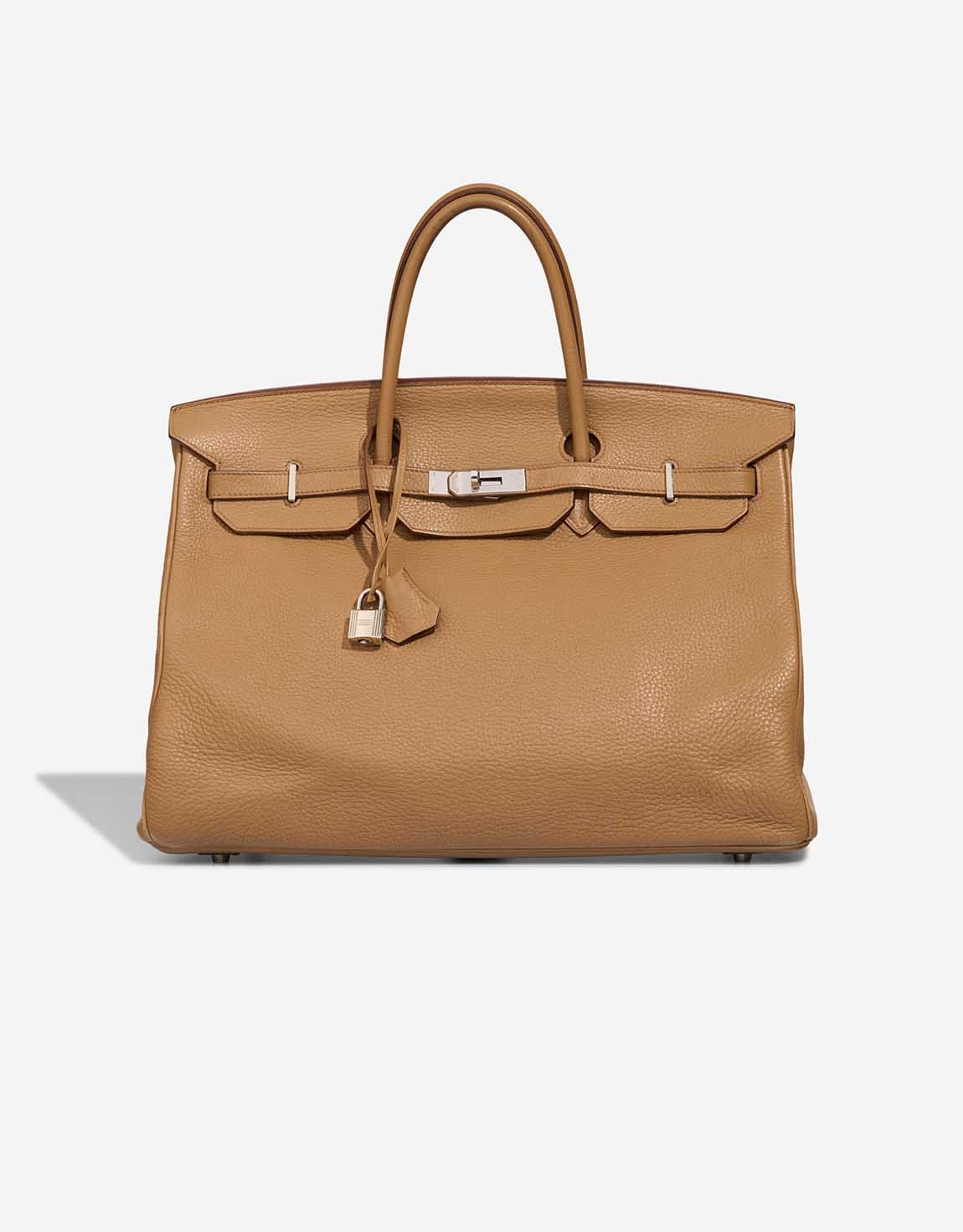 Hermes 
		Birkin 40 Taurillon Clémence Tabac Camel    