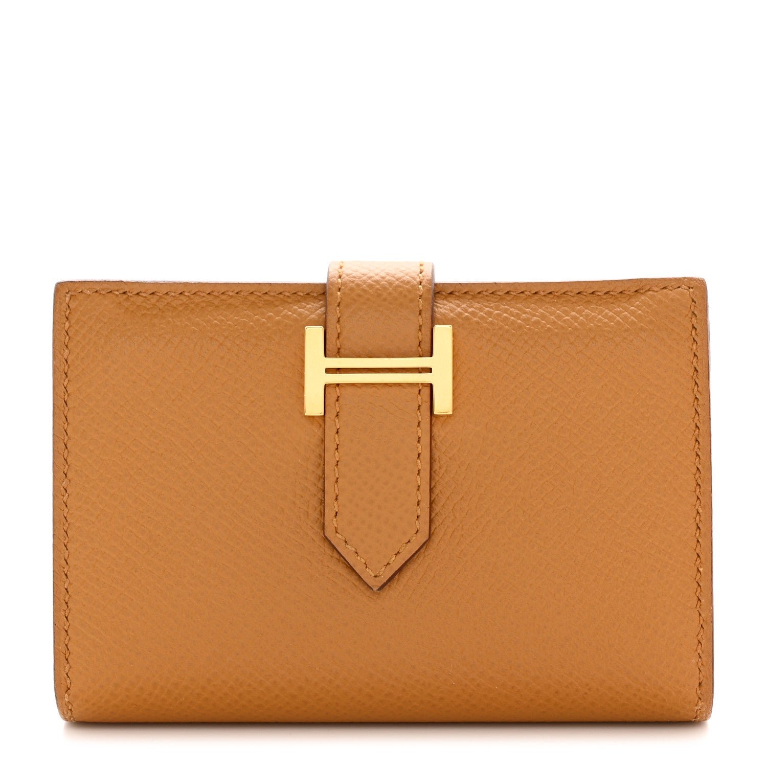Hermes Epsom Bearn Card Holder Wallet Sesame