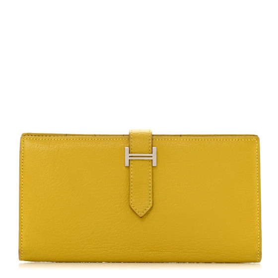 Hermes Chevre Mysore Bearn Gusset Wallet Cumin