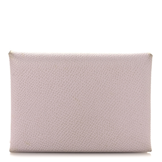 Hermes Epsom Calvi Duo Card Case Mauve Pale