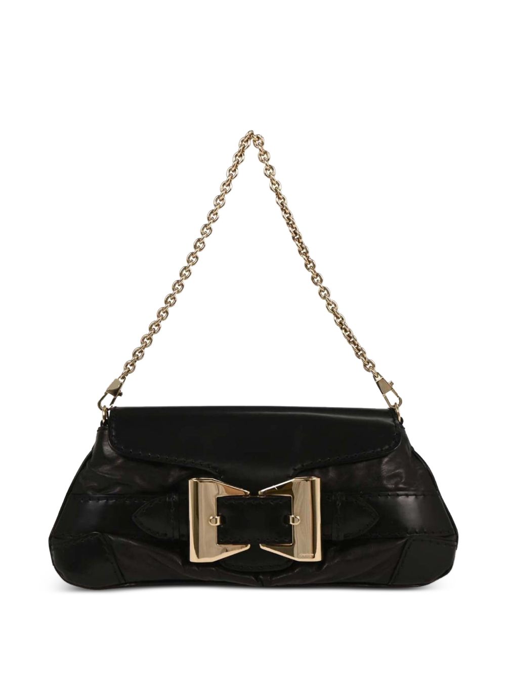 1990s-2000s Queen chain leather shoulder bag