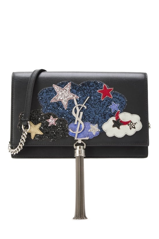 Black Calfskin Embellished Kate Tassel Wallet On Chain (WOC)