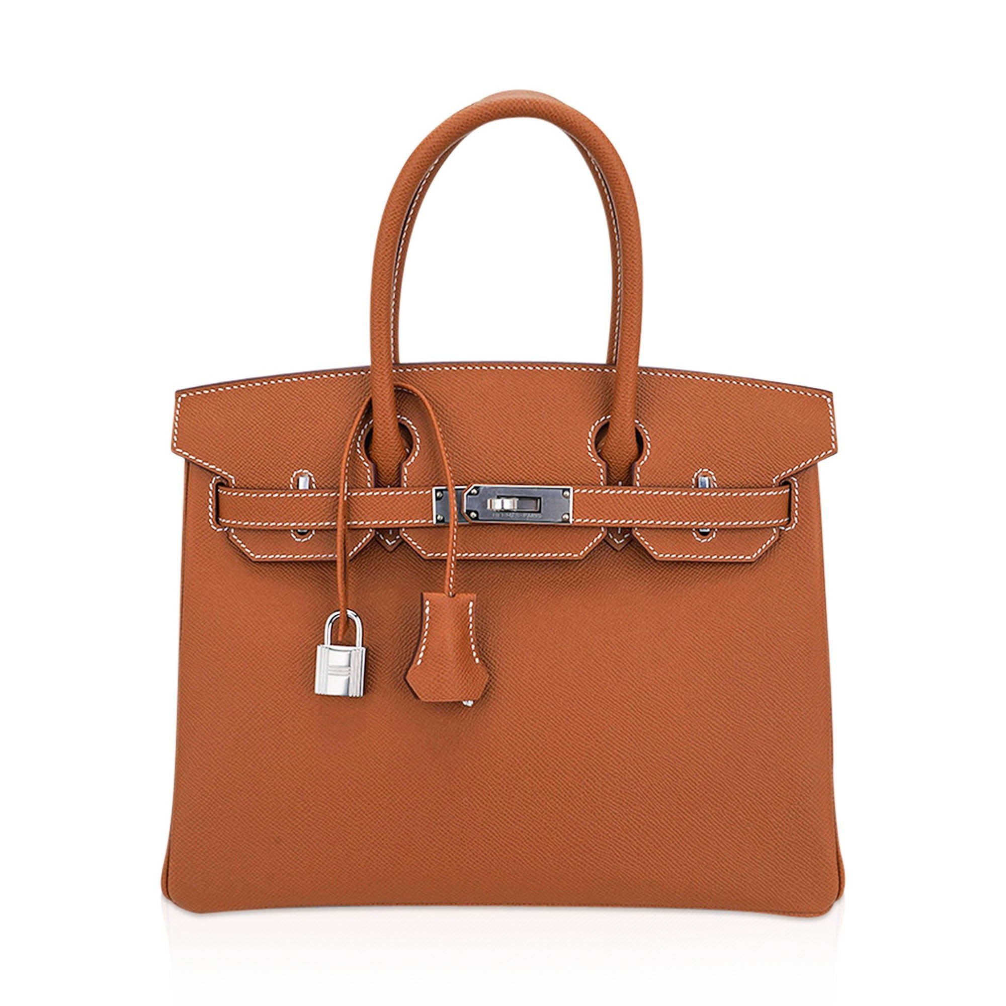 Hermes Hermes Birkin 30 Bag Gold Epsom Leather with Palladium Hardware
