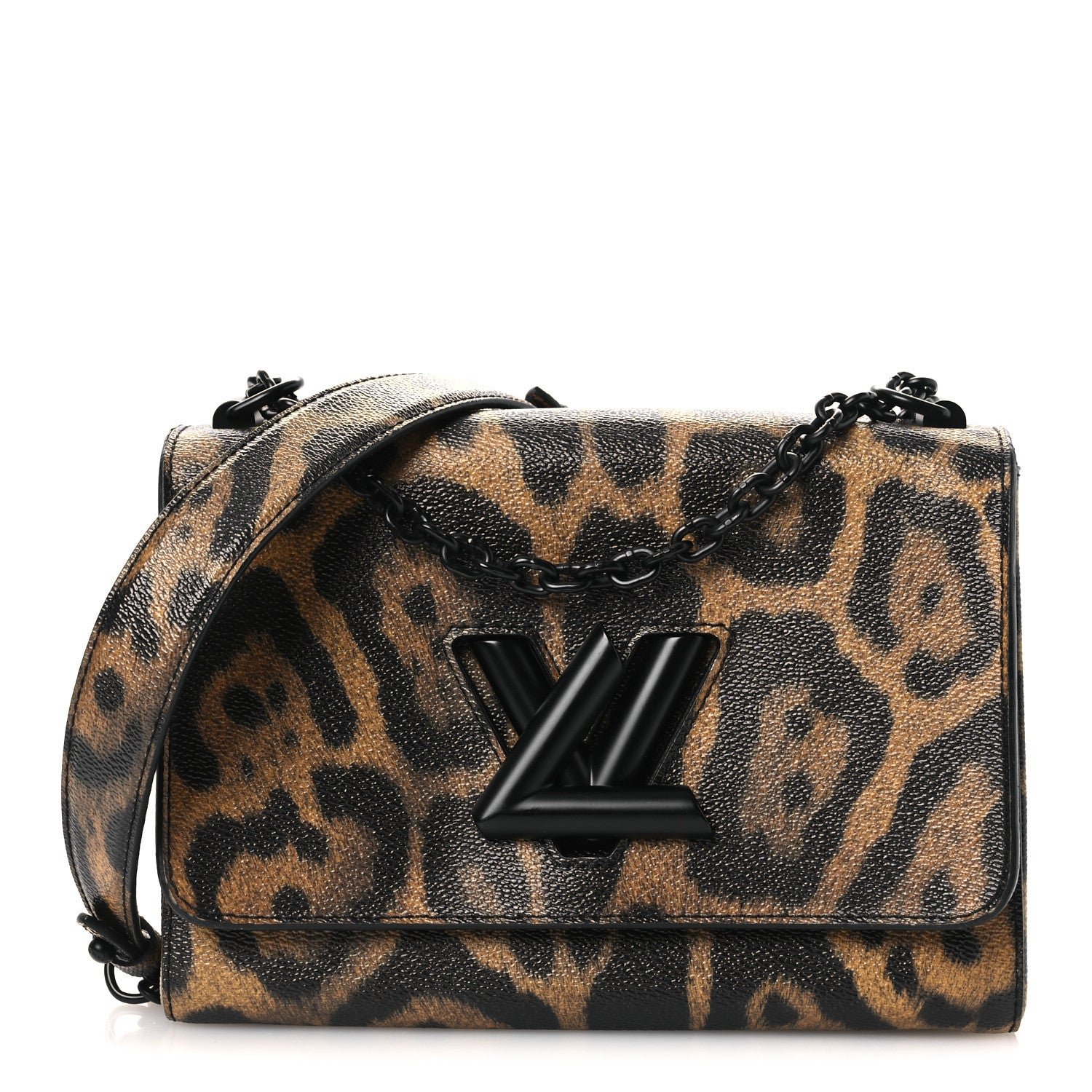 Louis Vuitton Calfskin Wild Animal Print Twist Shoulder Bag MM