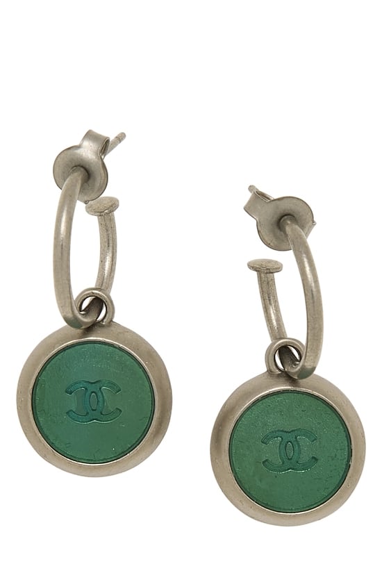 Green Enamel Dangle Earrings
