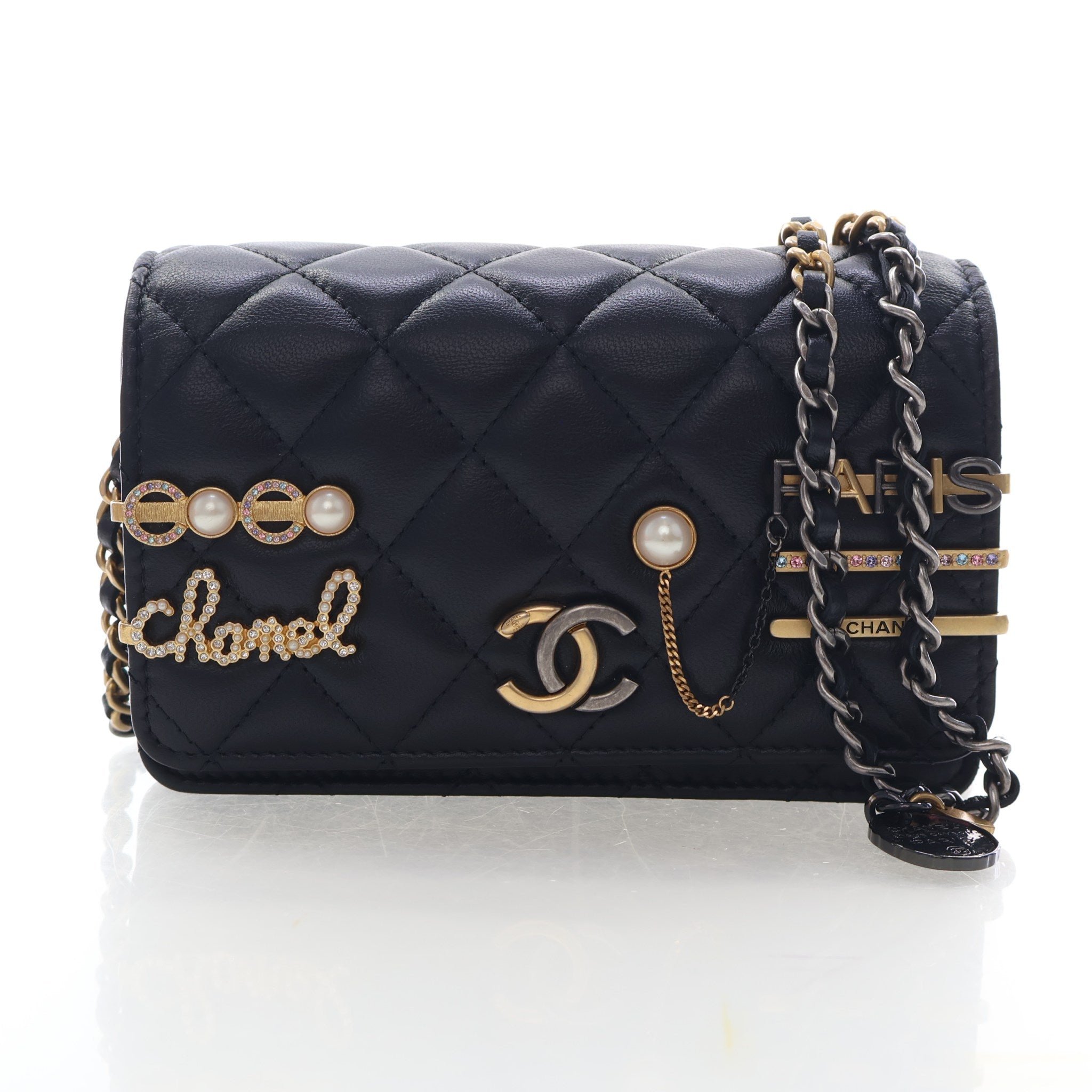 Chanel Lambskin Coco Clips Mini Wallet on Chain