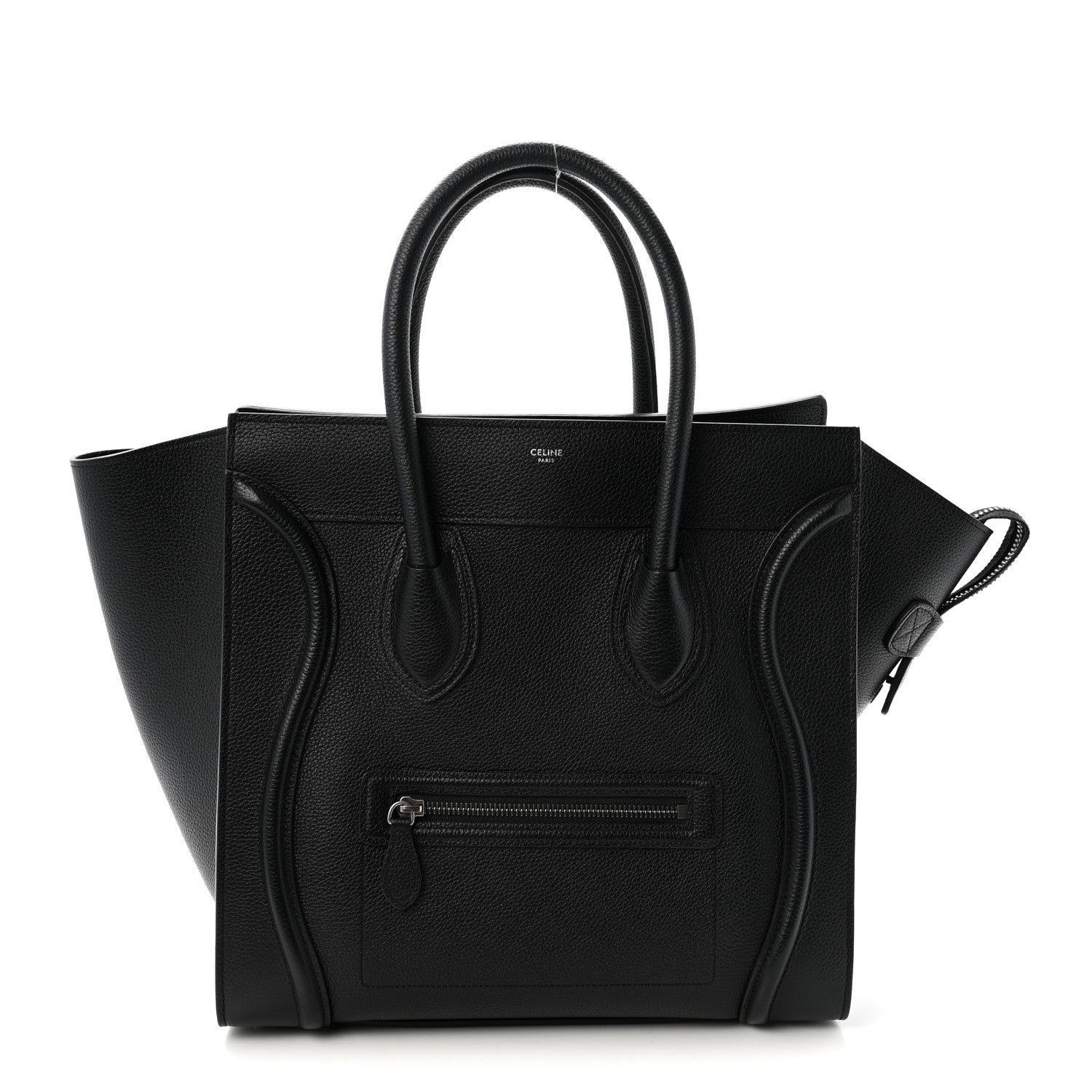 Celine Drummed Calfskin Mini Luggage Black