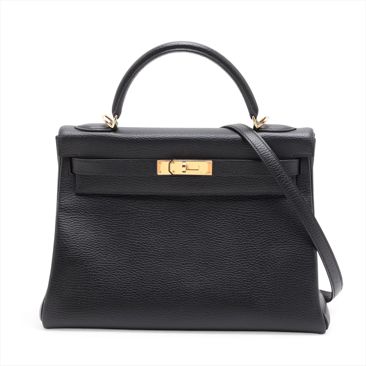 Hermès Kelly 32 Le Tournay Ardennes Black Gold Metal Fittings