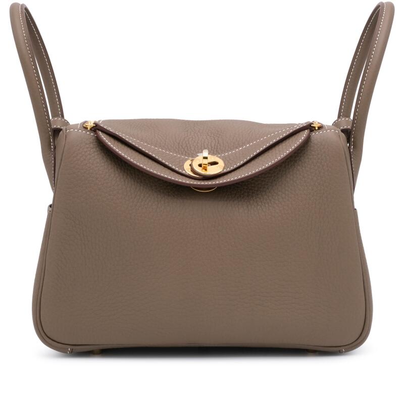Hermes Etoupe Clemence Lindy 26 Gold Hardware, 2025