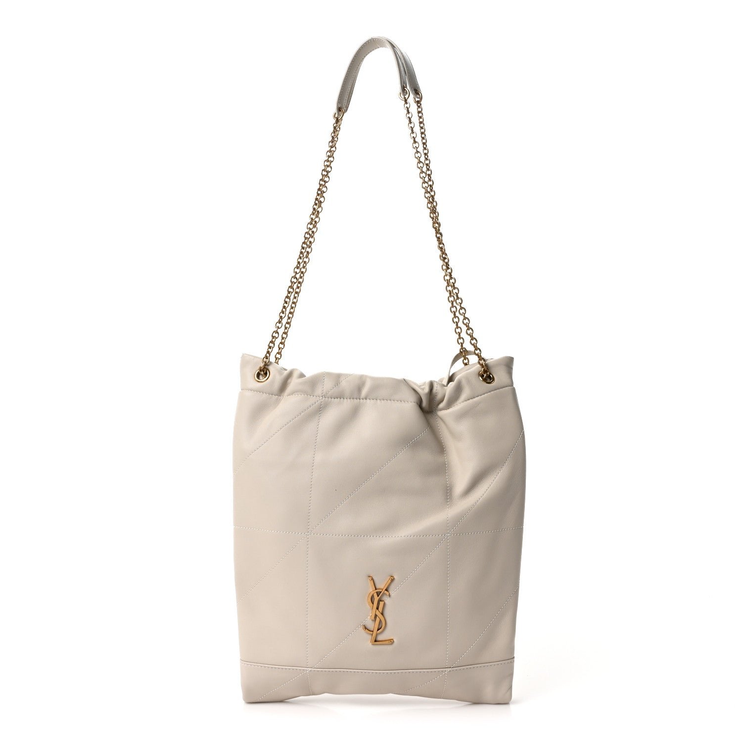 Saint Laurent Lambskin Matelasse Monogram Medium Jamie 4.3 Pochon Blanc Vintage