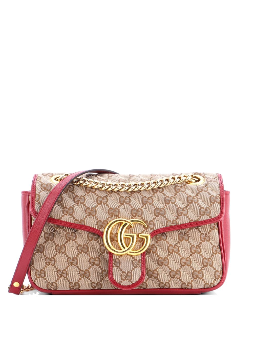 GG Marmont Flap Bag Diagonal Quilted GG Canvas with Leather Small shoulder bag