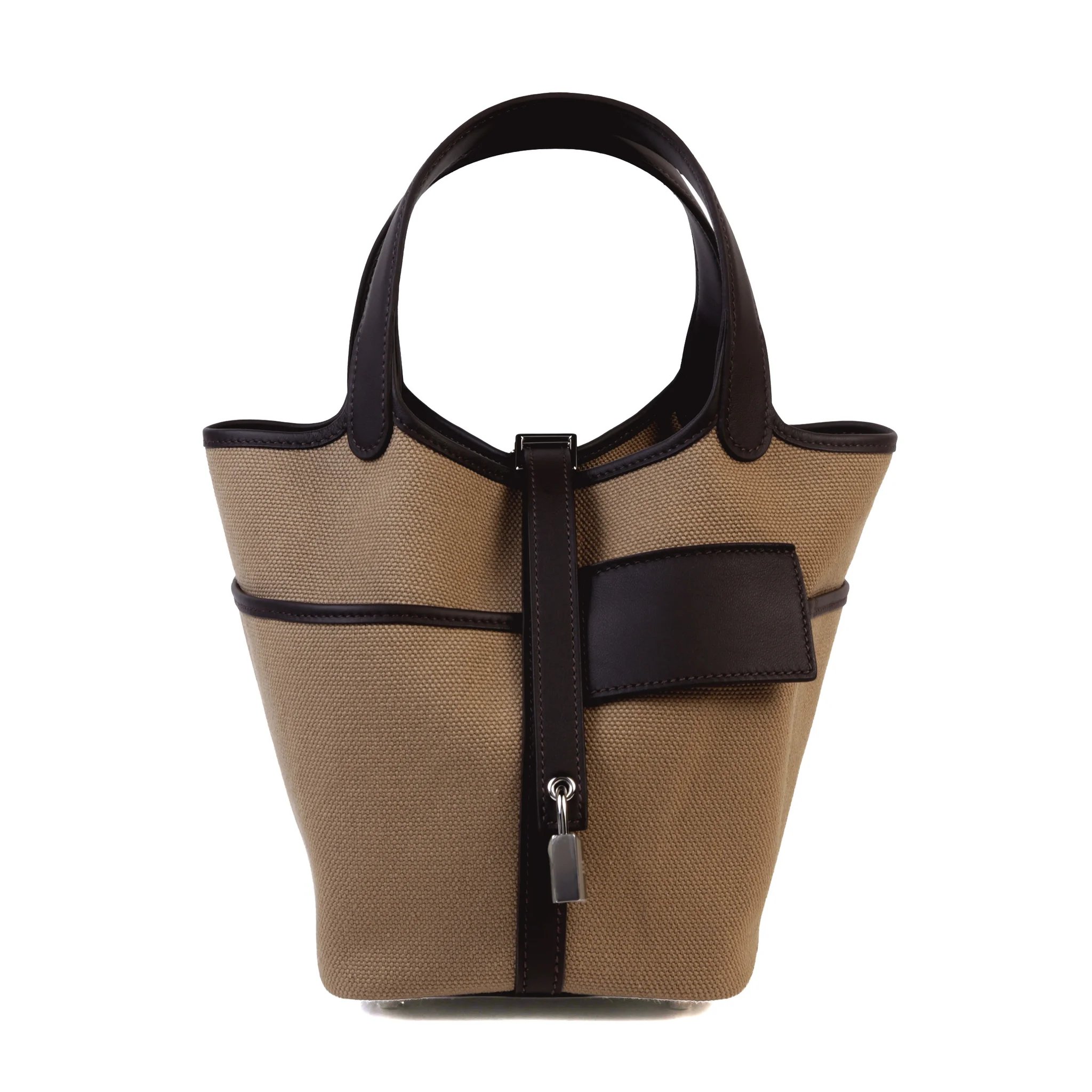Brand New ( Rank N ) HERMÈS Picotin Lock PM Cargo Bai Brun（T3） Canvas Palladium hardware G (2026)
