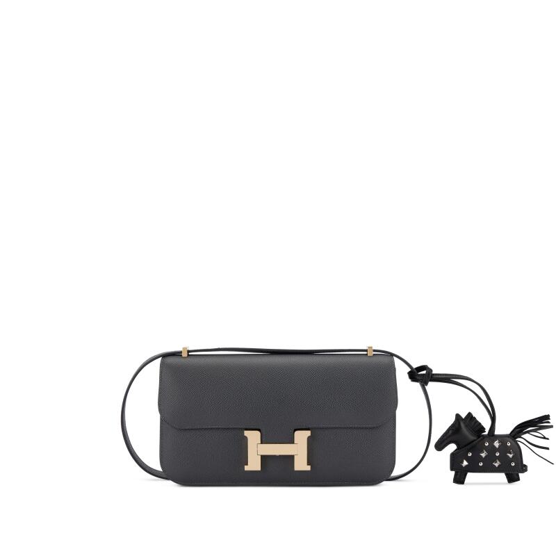 Hermes Ardoise Epsom Constance Elan Permabrass Hardware, 2025 and Rodeo Robeo Rock Charm