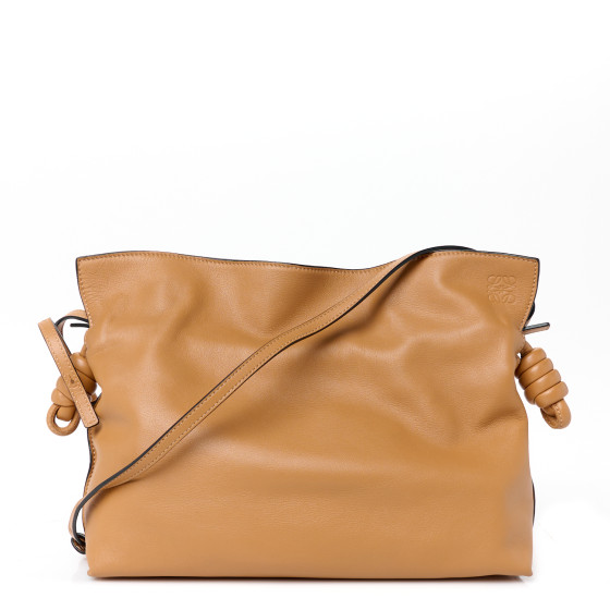 Loewe Calfskin Flamenco Knot Clutch Warm Desert