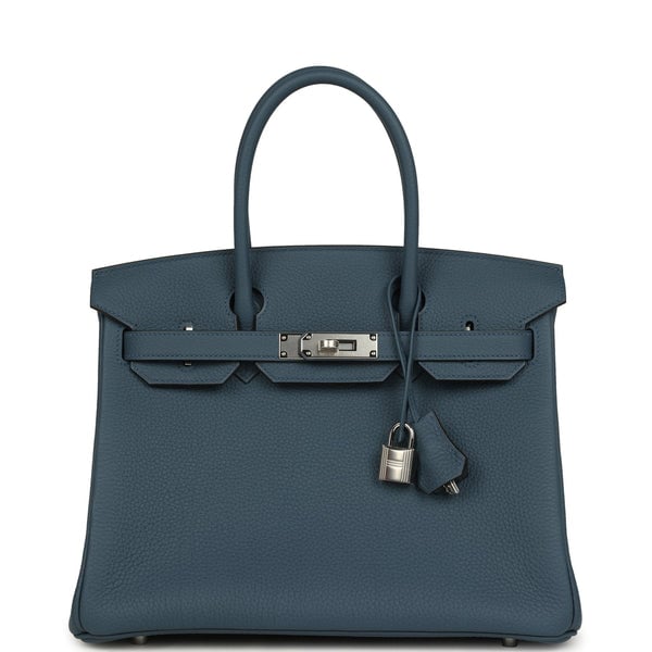 Hermes Birkin 30 Bleu Tempete Togo Palladium Hardware