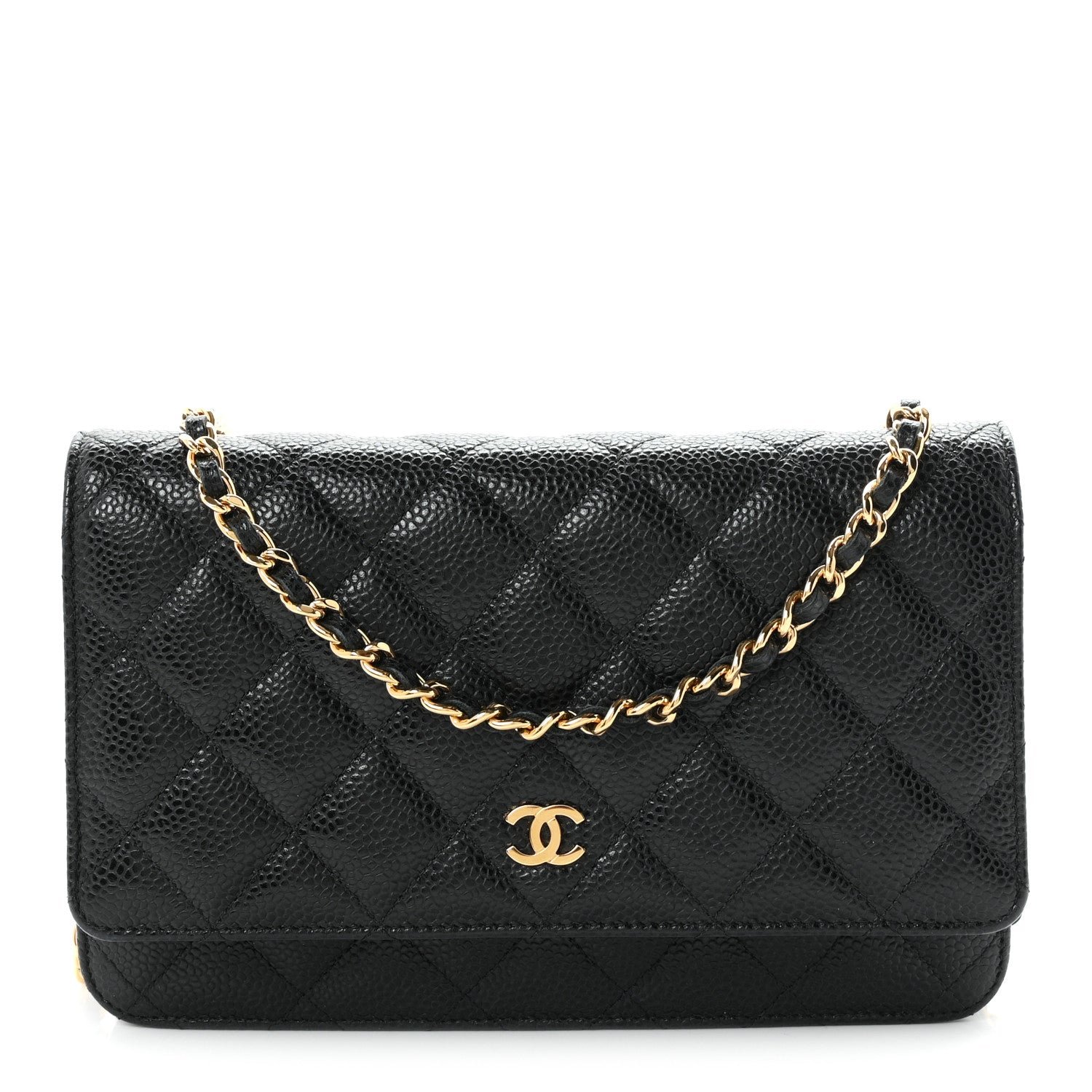 Chanel Caviar Quilted Wallet on Chain WOC Black