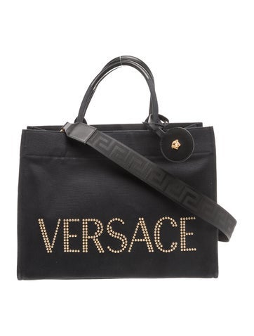 Versace Canvas Top Handle Bag