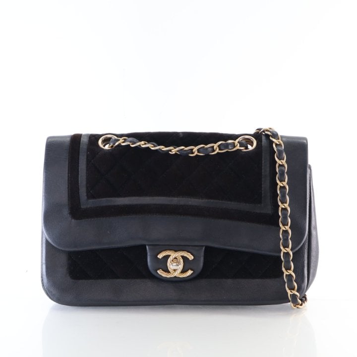 Chanel Medium Metallic Lambskin Velvet Quilted Flap Bag