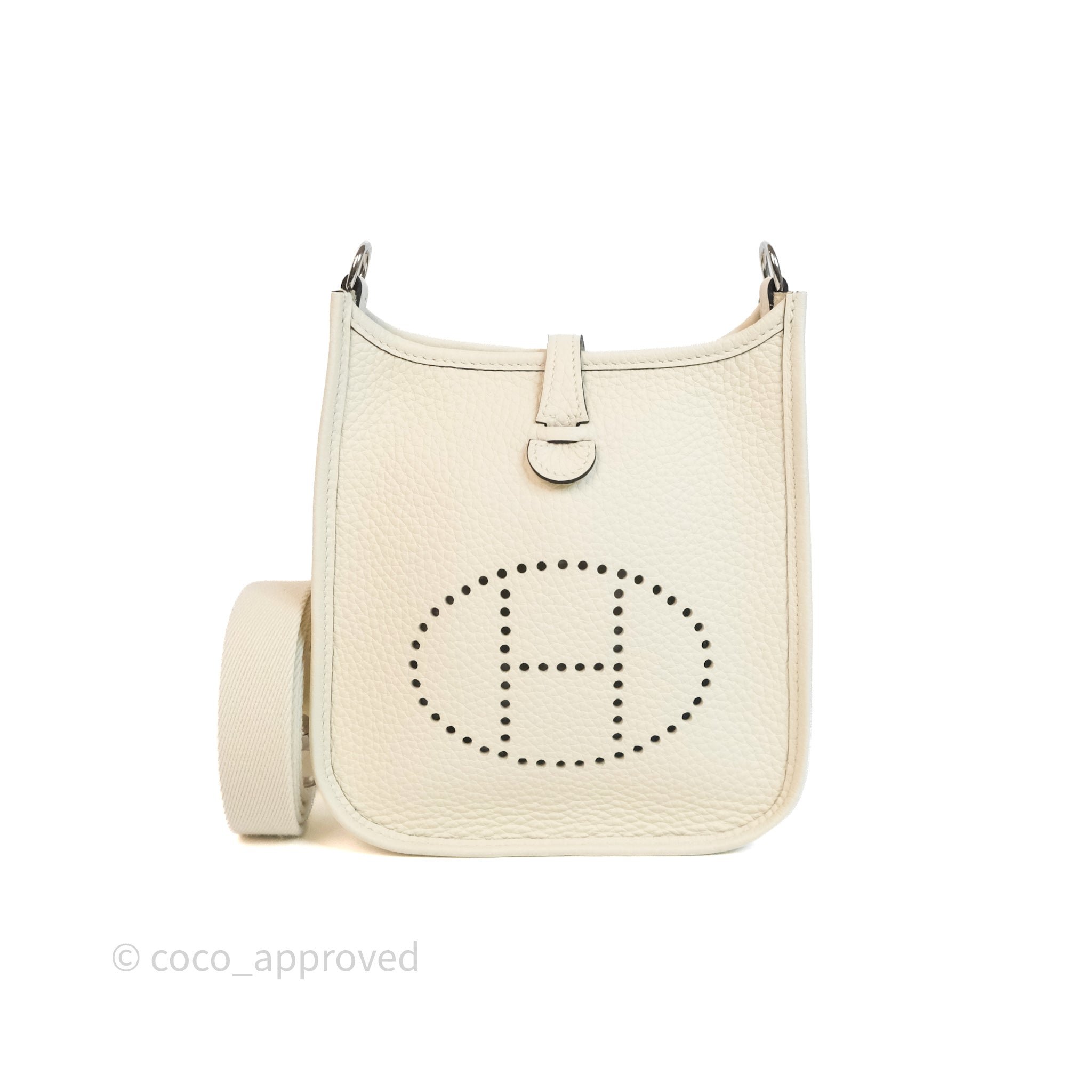 Hermès Mini Evelyne 16 Cream S0 Clemence Palladium Hardware