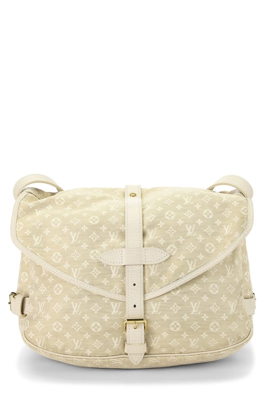 Louis Vuitton White Monogram Mini Lin Saumur 30