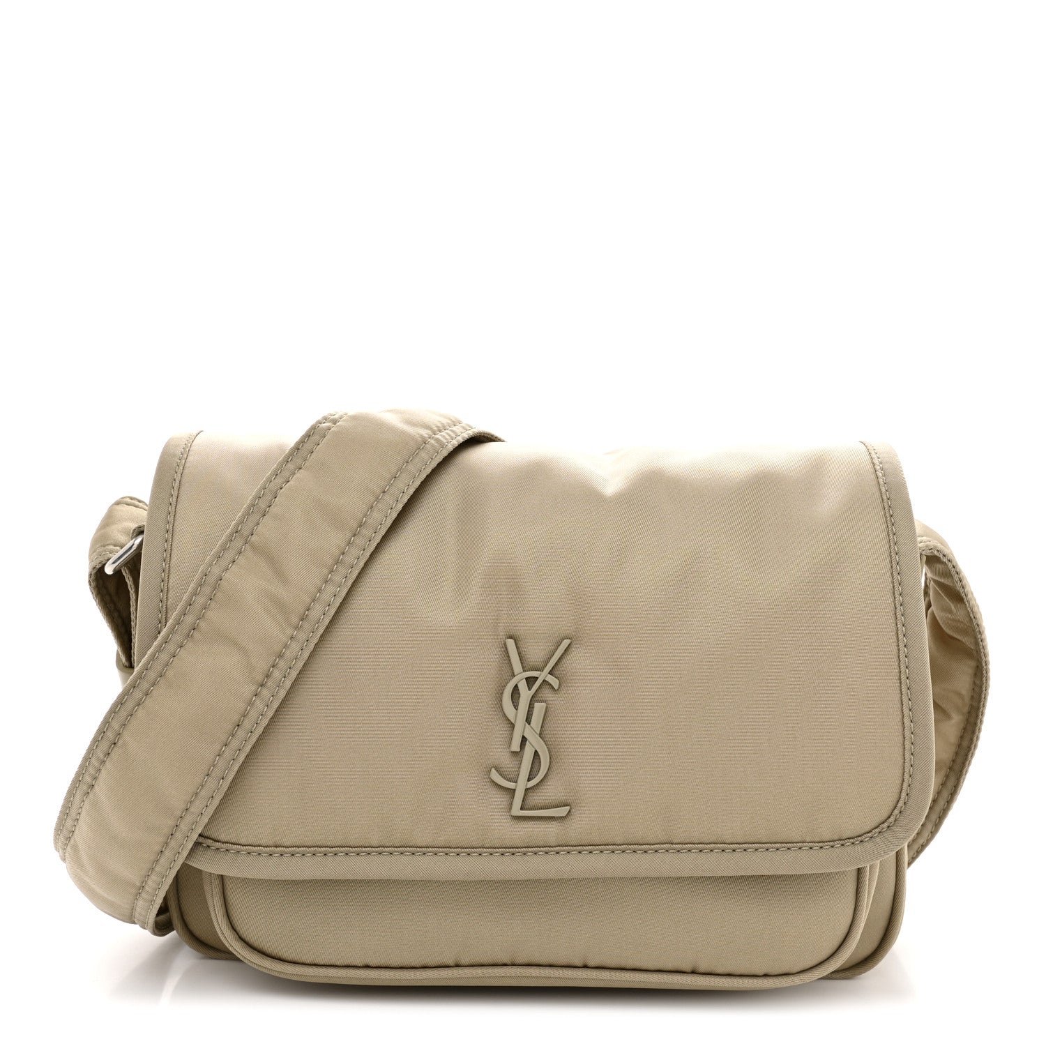 Saint Laurent Econyl Nylon Small Niki Messenger Gray Hay